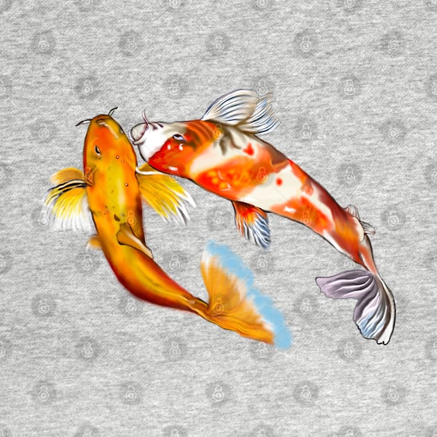 Best fishing gifts for fish lovers 2022. Koi fish pair couple swimming by Artonmytee